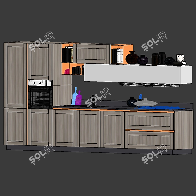 Stosa Cavio Kitchen: Ready for Visualizations 3D model image 3