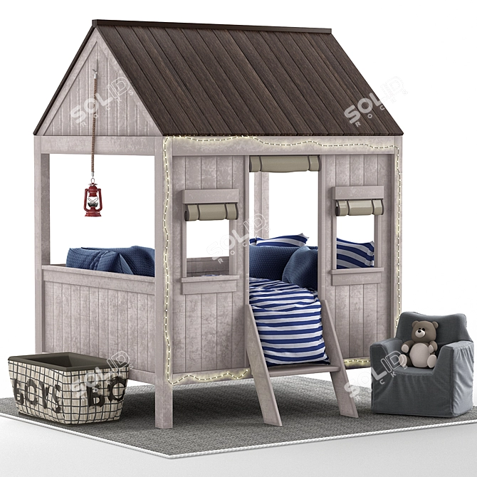 Stylish and Versatile Kids Beds 3D model image 1