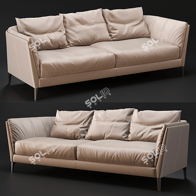 Elegant Bretagne Sofa: Luxury Comfort 3D model image 1