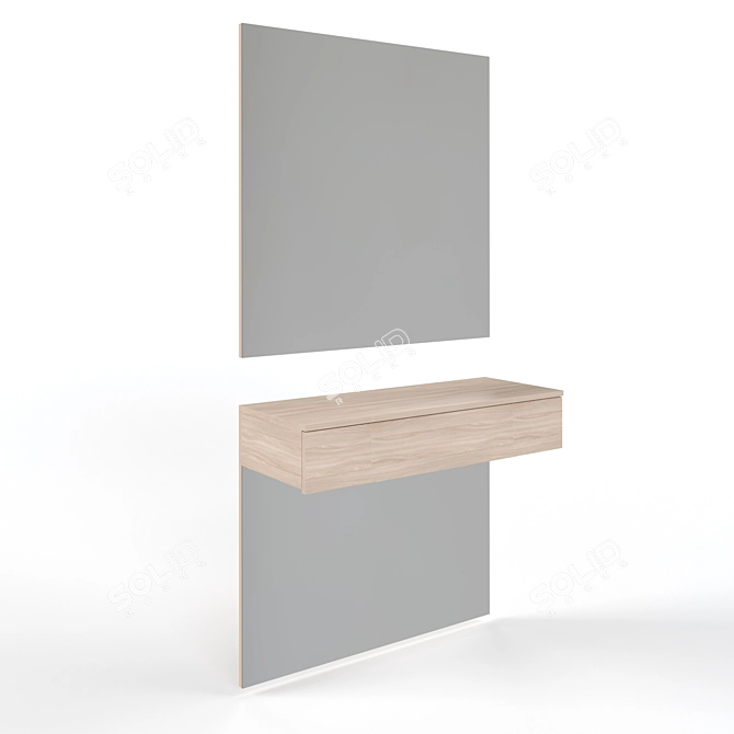 Elegant Mirror-Shelf Combo 3D model image 1