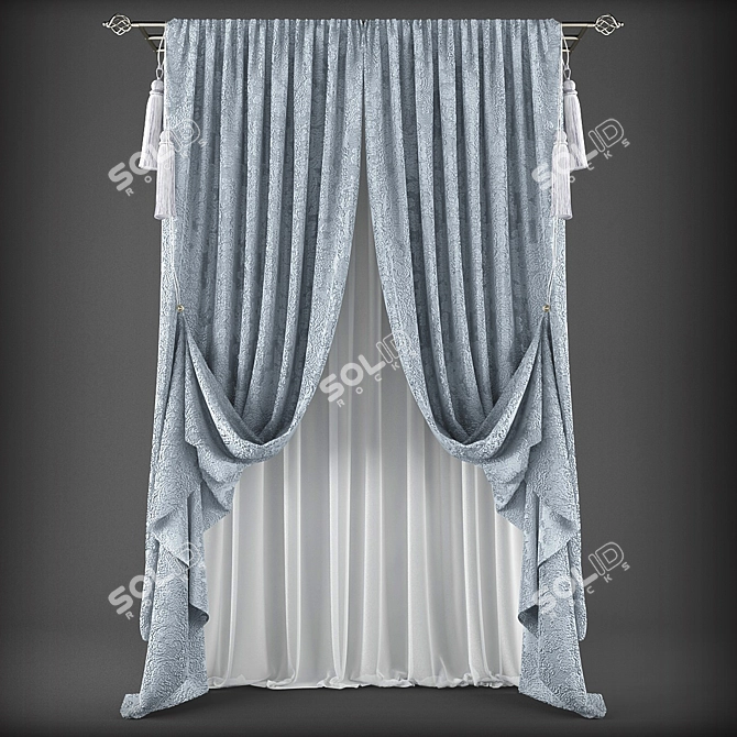 Classic Style Curtains 3D model image 1