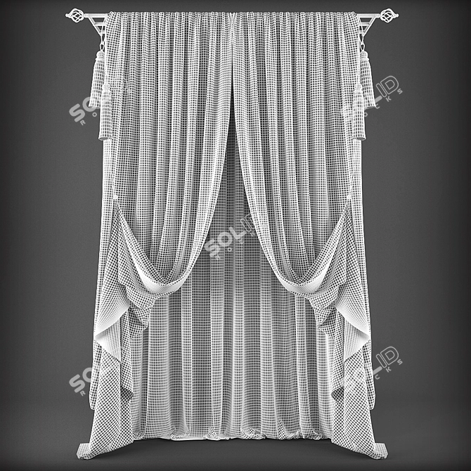 Classic Style Curtains 3D model image 2