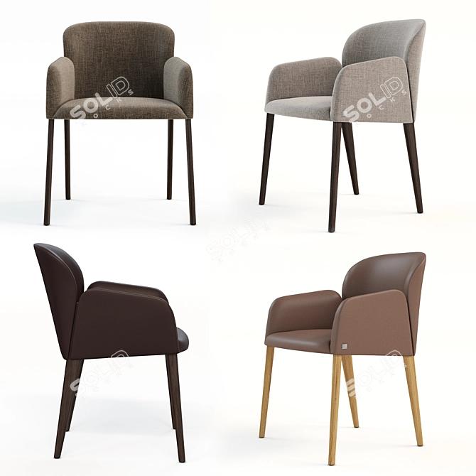 Modern Zip Chair by Busnelli 3D model image 1