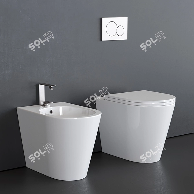 Alice Ceramica Icon Round Ceramic Toilet 3D model image 1