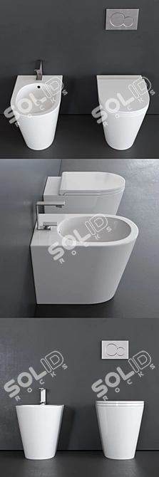 Alice Ceramica Icon Round Ceramic Toilet 3D model image 2