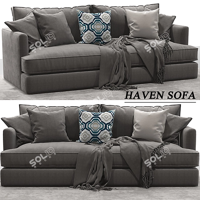 Haven Sofa: West Elm's 002 3D model image 1