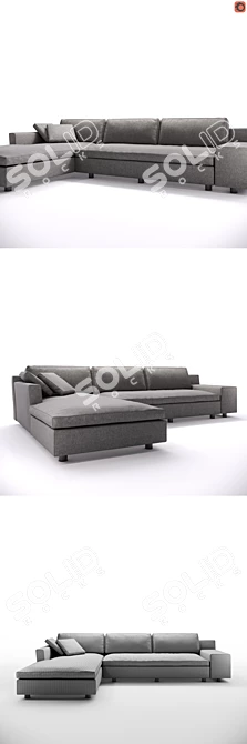 Modern 3-Seater Sofa: Cassina Mister 3D model image 3