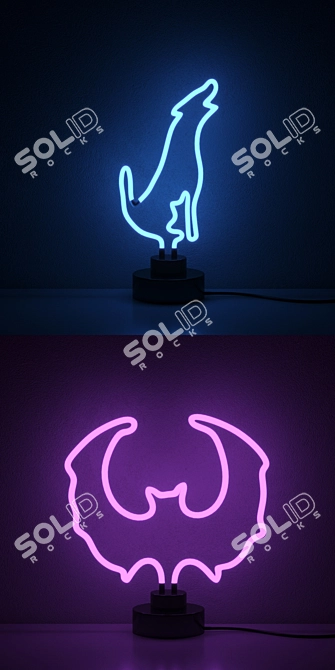 Neon Animal Sculptures: Vibrant Novelty Lighting 3D model image 3