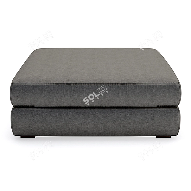 Gustav Leather Modular Ottoman 3D model image 2