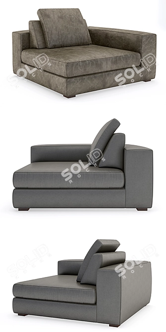 Gustav Leather Left-arm Chair: Modular Elegance 3D model image 2