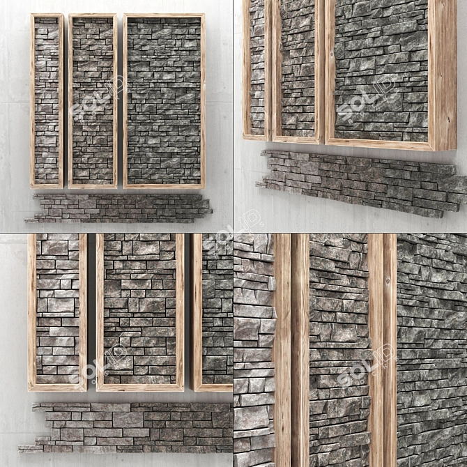 Stone Decor Panels: Elegant and Versatile 3D model image 1