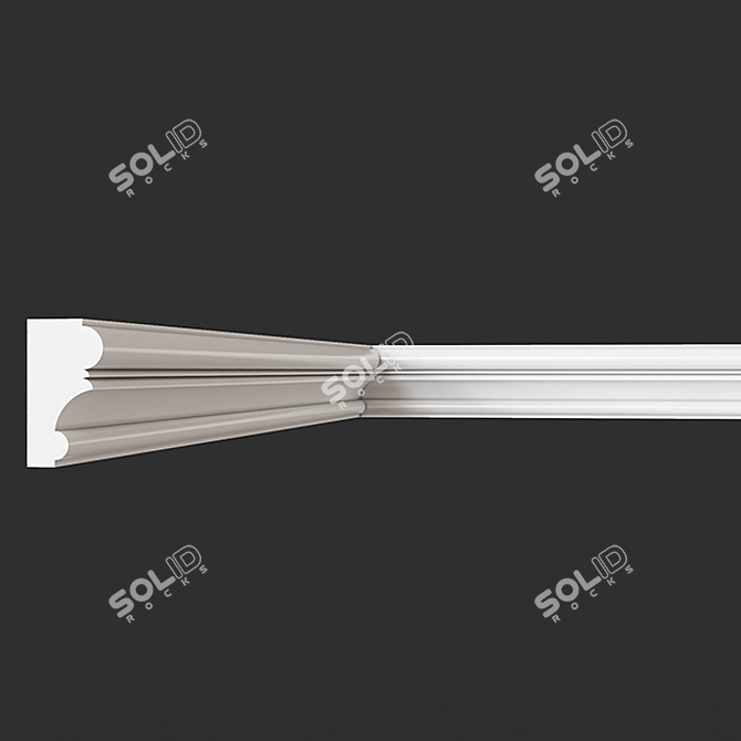 Deluxe Gypsum Molding - 23x42 mm 3D model image 1