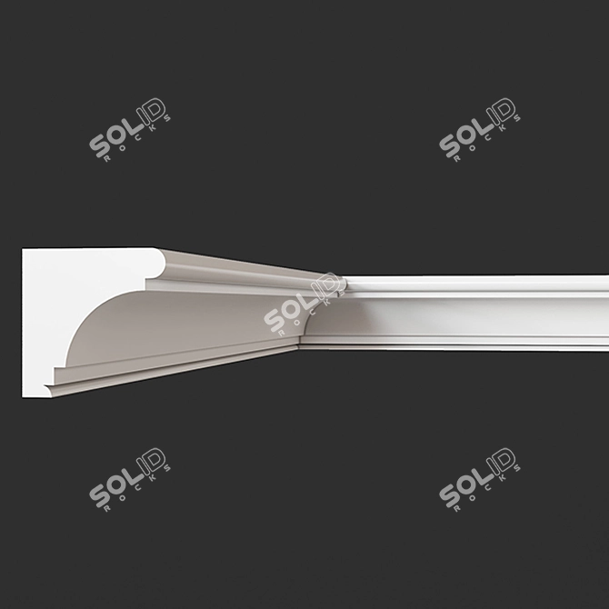 Classic Cornice Molding: Elegant Gypsum Trim 3D model image 1