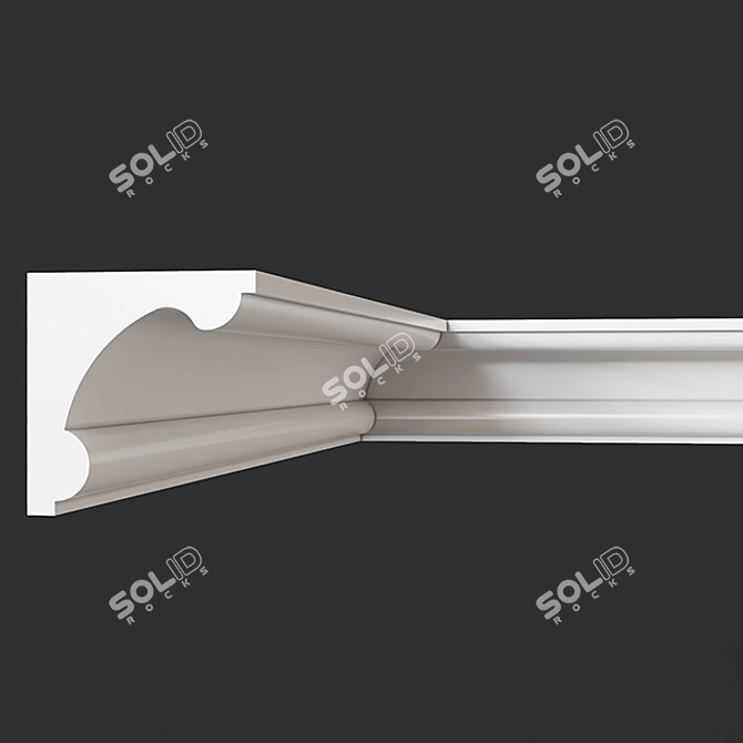 Title: Elegant Gypsum Cornice for Your Decor 3D model image 1