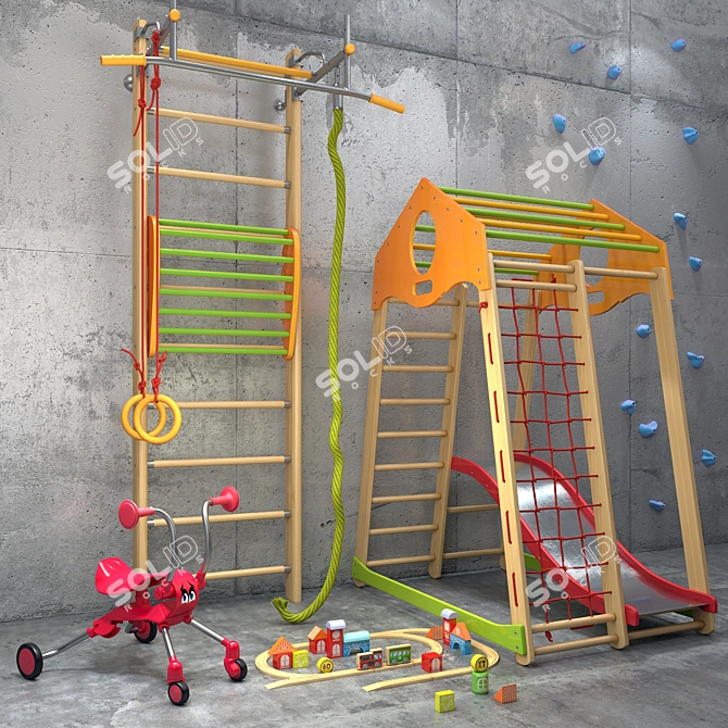 Versatile Sports Equipment Set for Indoor and Outdoor Use 3D model image 1