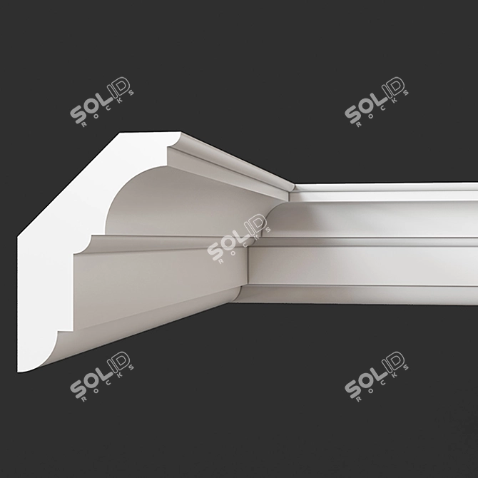 Elegant Gypsum Cornice - SKT10 3D model image 1