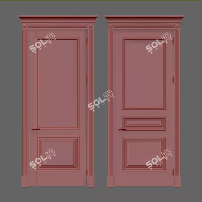 Elegant Classic Interior Doors 3D model image 2