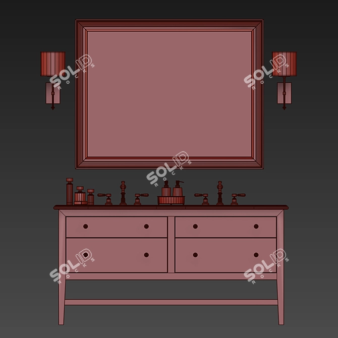 Modern Washbasin | Stylish Design | Durable Material 3D model image 2