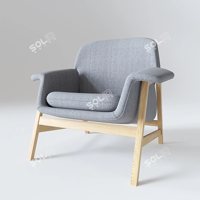 Elegant Gray Armchair by Tacchini 3D model image 1