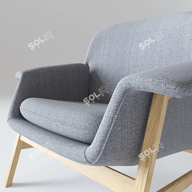 Elegant Gray Armchair by Tacchini 3D model image 2