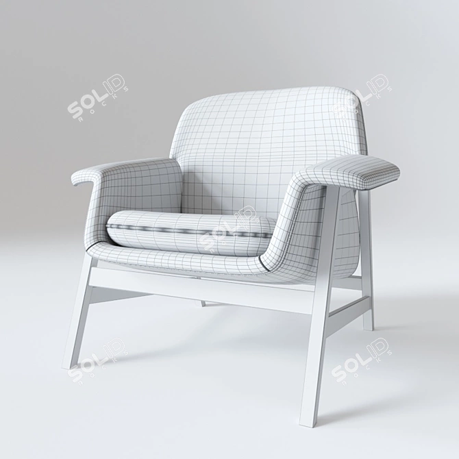 Elegant Gray Armchair by Tacchini 3D model image 3