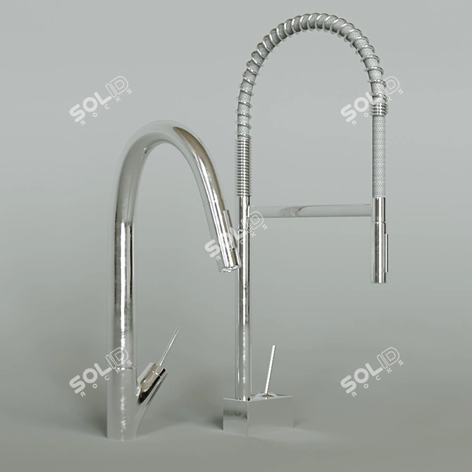 AXOR Starck Chrome Kitchen Mixer 3D model image 1