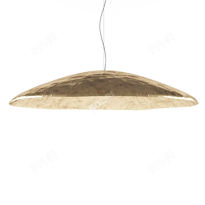 Elegant Brass Suspension Lamp 3D model image 1