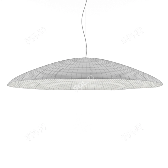 Elegant Brass Suspension Lamp 3D model image 2