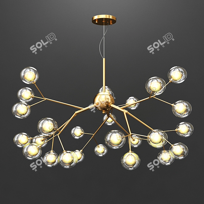 Nature-inspired Tree Branch Chandelier 3D model image 1