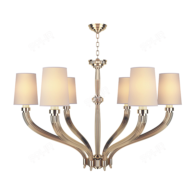 Modern Ruhlmann Large Chandelier 3D model image 1