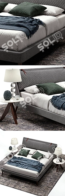 Modern Chelsea Bed & Circus Table Set 3D model image 2