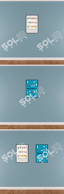 Modern Wall Art Set 3D model image 3