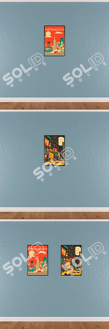 Artistic Wall Paintings Set 3D model image 3