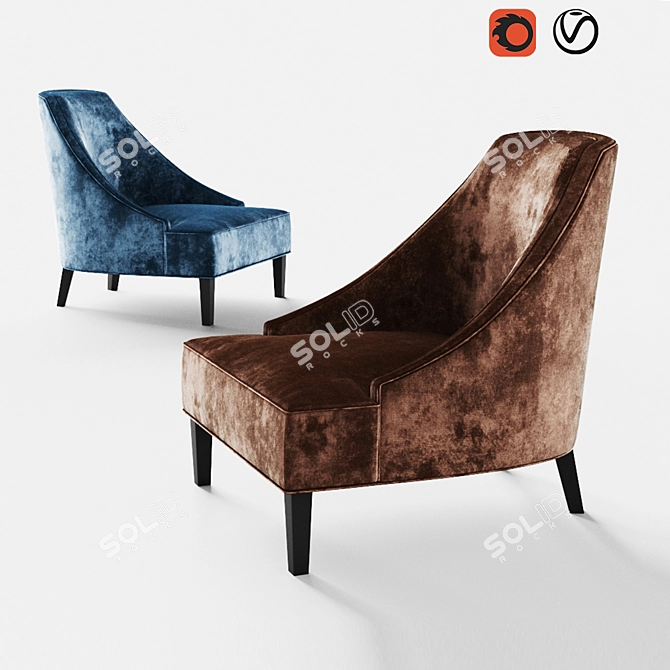Eichholtz Chair Dulwich: Modern Elegance in Aegean Tones 3D model image 1