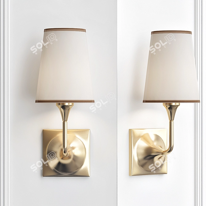 Elegant Glow: Baker Lur Sconce 3D model image 1