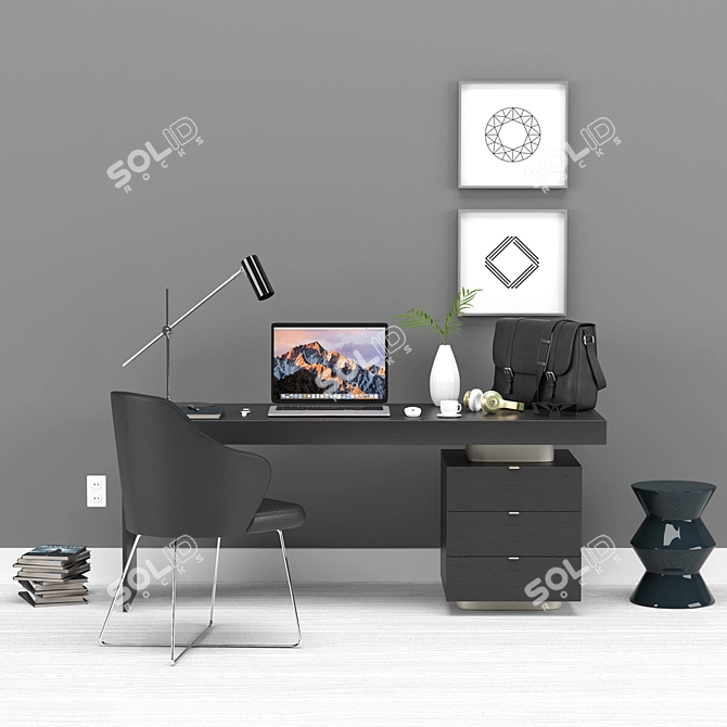 Minimalist Office Desk: Carson 3D model image 1