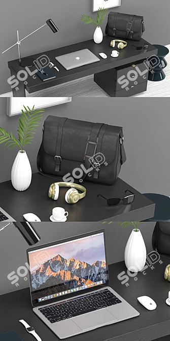 Minimalist Office Desk: Carson 3D model image 2