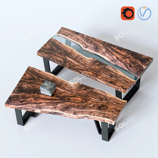 Natural Walnut Slabs | Exquisite Interiors 3D model image 1