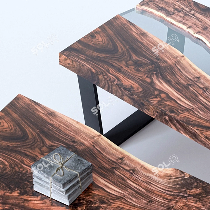 Natural Walnut Slabs | Exquisite Interiors 3D model image 2