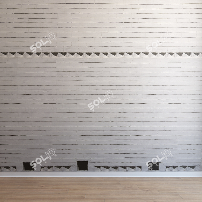 Seamless Ultra HD Brickwork 3D model image 3