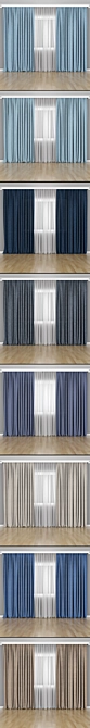 8 Color Mesh Curtains: Stunning & Versatile 3D model image 2