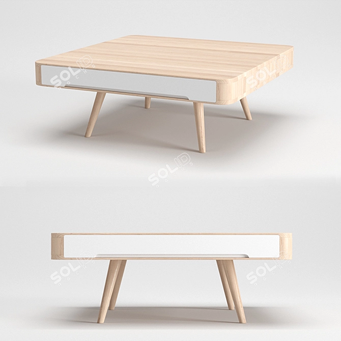 Elegant Oak Ena Coffee Table 3D model image 1