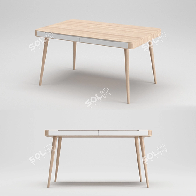 Gazzda Ena Solid Oak Table 3D model image 1