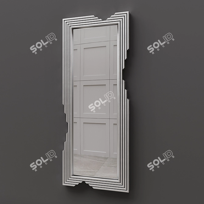 Sleek Stainless Mirror: Navour 3D model image 2