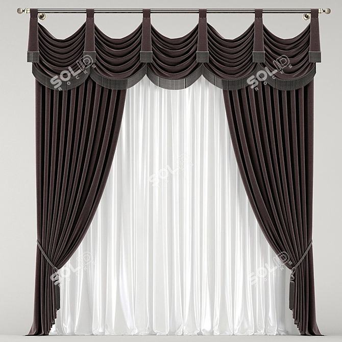 Elegant Drapery for Classic Décor 3D model image 1