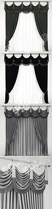 Elegant Drapery for Classic Décor 3D model image 3