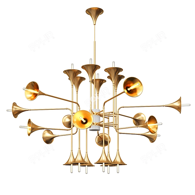 Elegant Stilnovo Trumpet Chandelier 3D model image 1