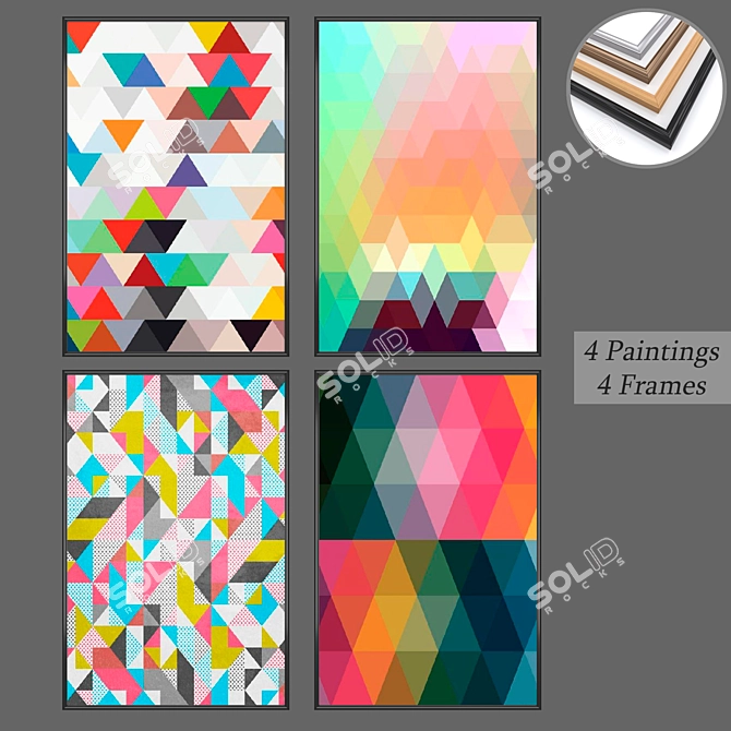 Modern Wall Art Set - No. 254 3D model image 1