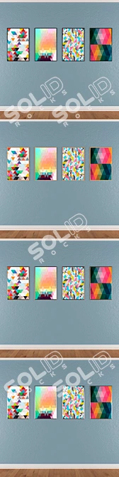 Modern Wall Art Set - No. 254 3D model image 3