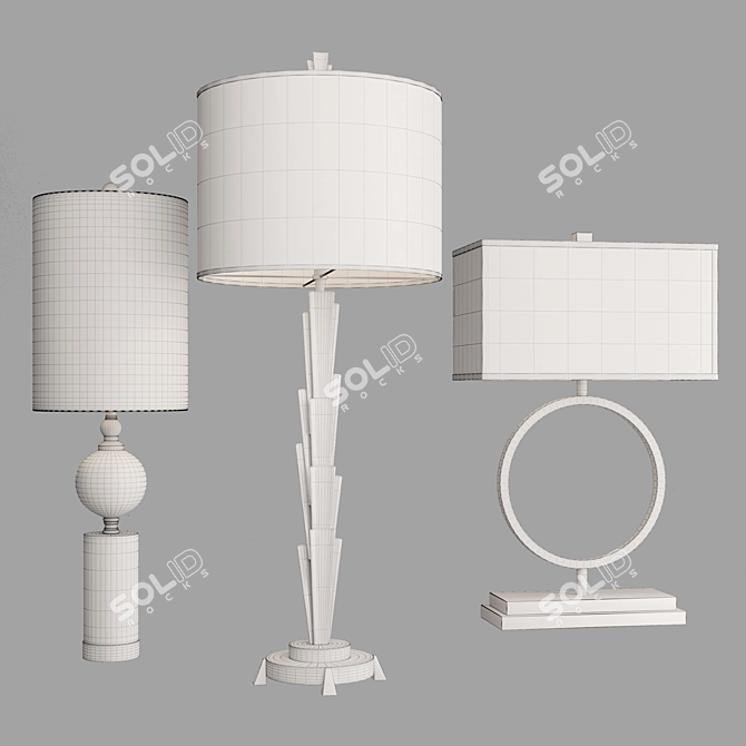 Elegant Table Lamps by Crestview 3D model image 2